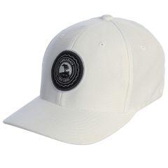 Pebble Beach Nassau Patch Fitted Hat by Travis Mathew-White-LG/XL