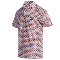 Pebble Beach Old Glory Flag Polo by Donald Ross-S