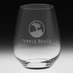 Pebble Beach Heritage Logo Stemless White Wine Glass