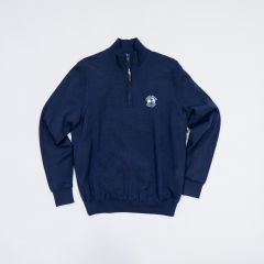 Pebble Beach Men's Baruffa Merino 1/4 Zip Windsweater by Fairway &amp; Greene-Navy-M