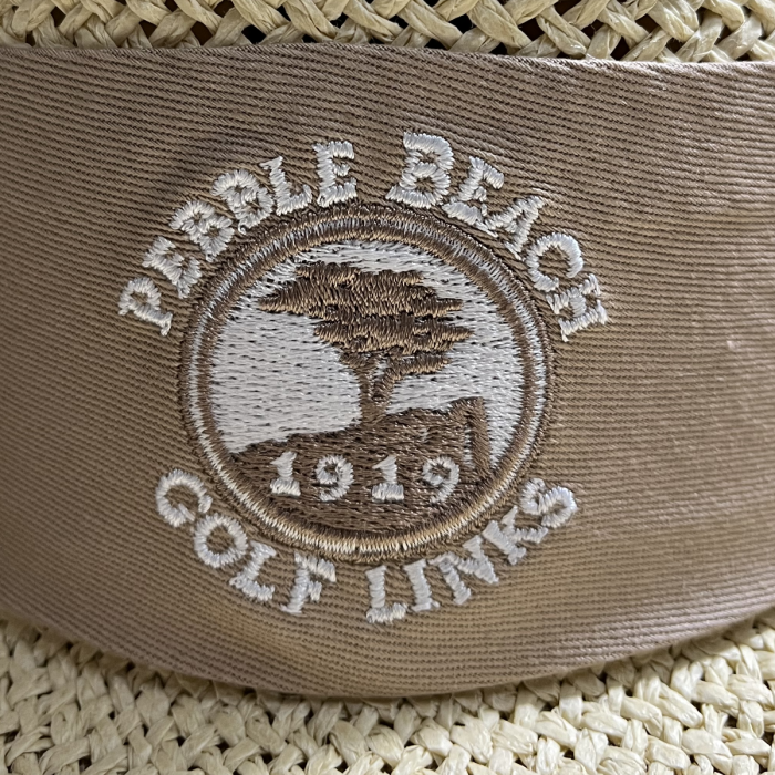 Pebble Beach Golf Links Straw Hat Gambler w/ Tan Band by Ahead